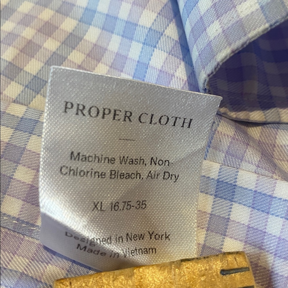 Proper Cloth Mayfair Wrinkle Resistant Lavender Blue Multi Check Size XL - Picture 7 of 10